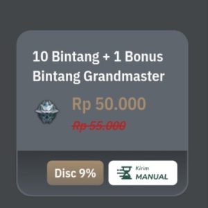 Promo Mobile Legend Pasti Untung 10 Bintang + 1 Bonus Bintang Grand Master Super Murah