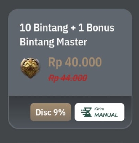 Promo Mobile Legend Pasti Untung 10 Bintang + 1 Bonus Bintang Master Super Murah