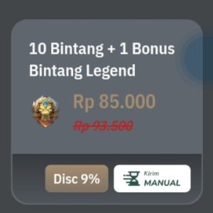 Promo Mobile Legend Pasti Untung 10 Bintang + 1 Bonus Bintang Legend Super Murah