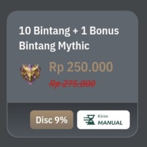 Promo Mobile Legend Pasti Untung 10 Bintang + 1 Bonus Bintang Mythic Super Murah