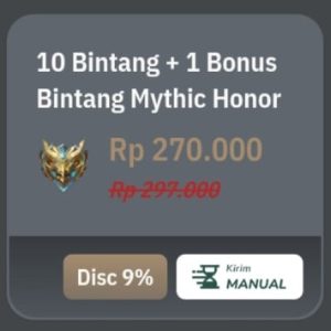 Promo Mobile Legend Pasti Untung 10 Bintang + 1 Bonus Bintang Mythic Honor Super Murah