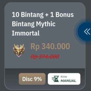Promo Mobile Legend Pasti Untung 10 Bintang + 1 Bonus Bintang Mythic Immortal Super Murah