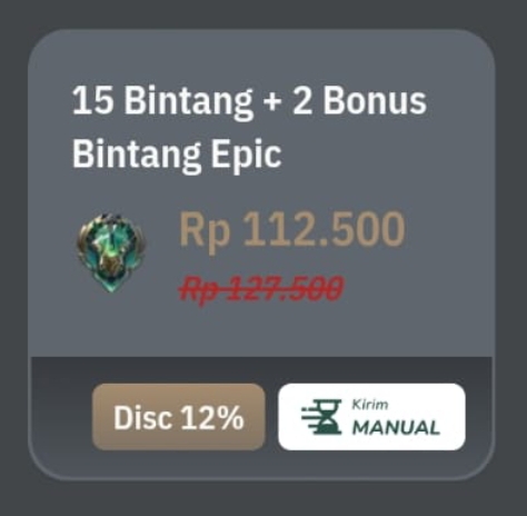 Promo Mobile Legend Pasti Untung 15 Bintang + 2 Bonus Bintang Epic Super Murah