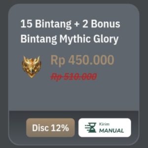 Promo Mobile Legend Pasti Untung 15 Bintang + 2 Bonus Bintang Mythic Glory Super Murah