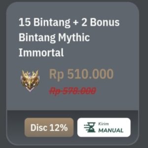 Promo Mobile Legend Pasti Untung 15 Bintang + 2 Bonus Bintang Mythic Immortal Super Murah